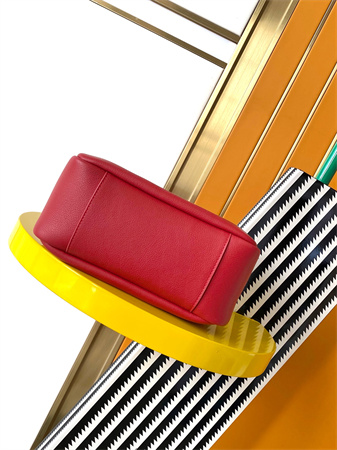 Y.S.L LE 5 A 7 Supple SMALL HOBO BAG In Red Leather