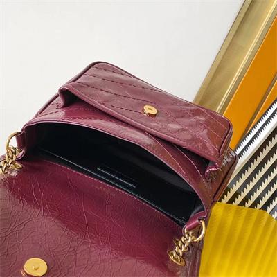 Y.S.L NIKI BABY In Vintage Leather Burgundy Color