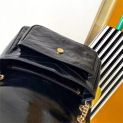 Y.S.L NIKI MEDIUM In Vintage Leather Black Color