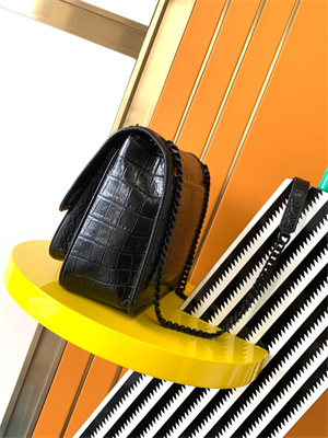 Y.S.L NIKI MEDIUM In Vintage Crocodile embossed Leather Black Color