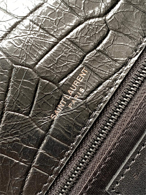 Y.S.L NIKI MEDIUM In Vintage Crocodile embossed Leather Black Color