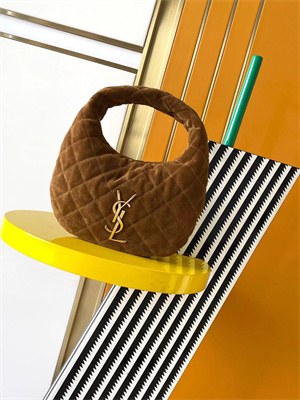 YSL ICARINO In Quilted Suede Cognac