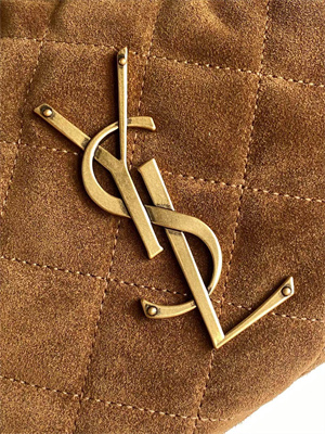 YSL ICARINO In Quilted Suede Cognac