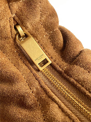 YSL ICARINO In Quilted Suede Cognac