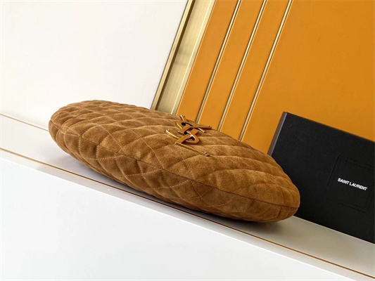 YSL ICARE HOBO In Quilted Suede Cognac