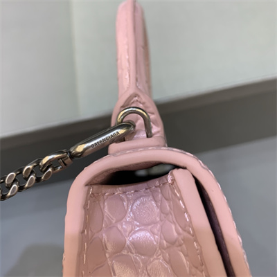 Women’s Hourglass Mini Bag Crocodile Embossed In Pink
