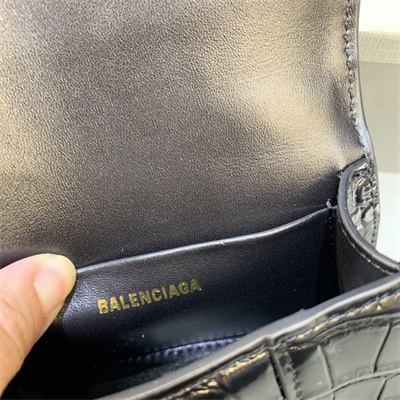 Women’s Hourglass Mini Bag Crocodile Embossed In Black