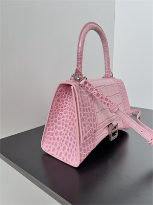 Women’s Hourglass Small Handbag Crocodile Embossed In Paris Pink