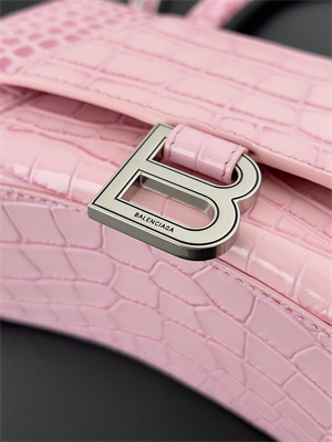 Women’s Hourglass Small Handbag Crocodile Embossed In Paris Pink