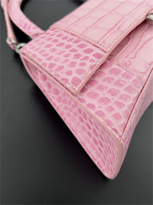 Women’s Hourglass Small Handbag Crocodile Embossed In Paris Pink