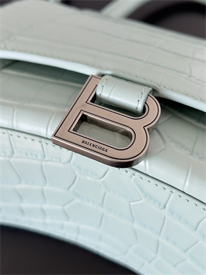 Women’s Hourglass Small Handbag Crocodile Embossed In Mint Blue