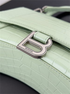 Women’s Hourglass Small Handbag Crocodile Embossed In Mint Green