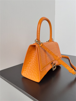 Women’s Hourglass Small Handbag Crocodile Embossed In Orange