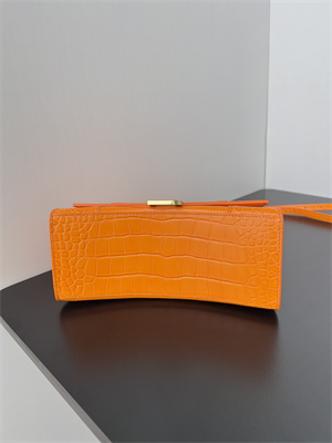 Women’s Hourglass Small Handbag Crocodile Embossed In Orange