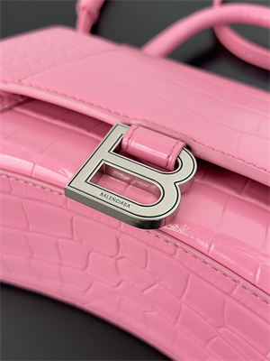 Women’s Hourglass Small Handbag Crocodile Embossed In Pink