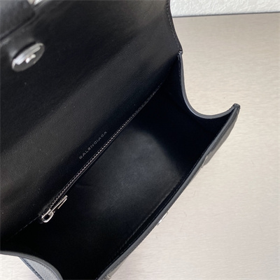 Women’s Hourglass Small Handbag Grained Calfskin In Black