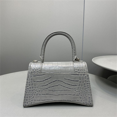 Women’s Hourglass Small Handbag Crocodile Embossed In Grey