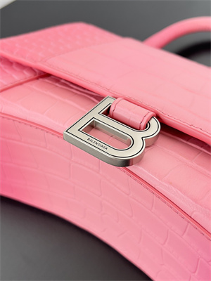 Women’s Hourglass Small Handbag Crocodile Embossed In Gradient Pink