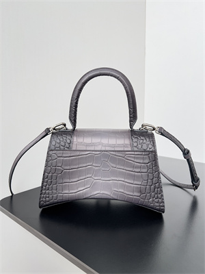 Women’s Hourglass Small Handbag Crocodile Embossed In Gradient Grey