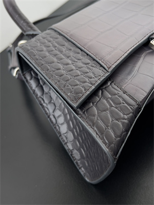 Women’s Hourglass Small Handbag Crocodile Embossed In Gradient Grey