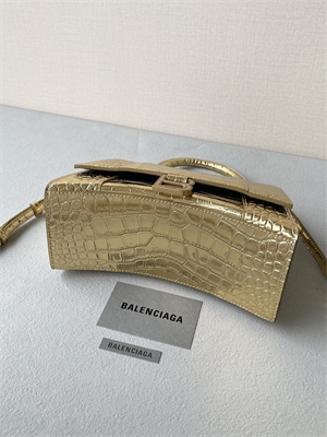 Women’s Hourglass Small Handbag Crocodile Embossed In Gold