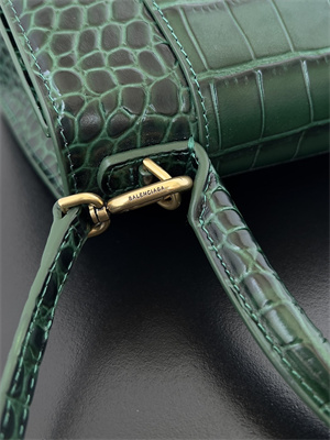 Women’s Hourglass Small Handbag Crocodile Embossed In Dk Green