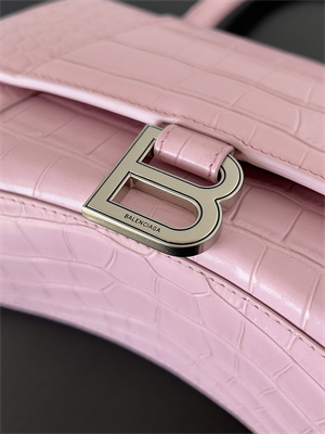 Women’s Hourglass Small Handbag Crocodile Embossed In Rose Pink