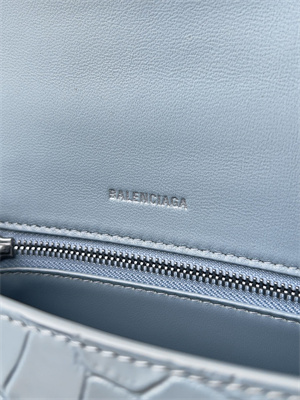 Women’s Hourglass Small Handbag Crocodile Embossed In Lt Blue