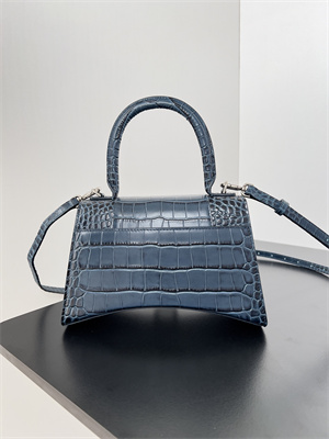 Women’s Hourglass Small Handbag Crocodile Embossed In Navy