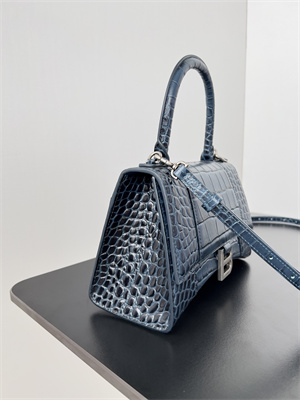 Women’s Hourglass Small Handbag Crocodile Embossed In Navy
