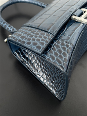 Women’s Hourglass Small Handbag Crocodile Embossed In Navy
