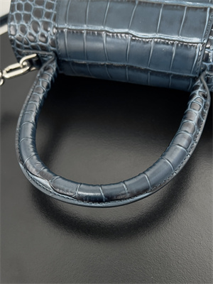 Women’s Hourglass Small Handbag Crocodile Embossed In Navy