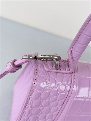 Women’s Hourglass Small Handbag Crocodile Embossed In Lt Purple