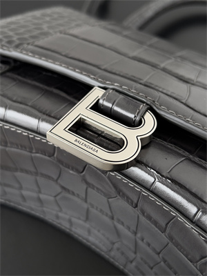 Women’s Hourglass Small Handbag Crocodile Embossed In Smoky Grey