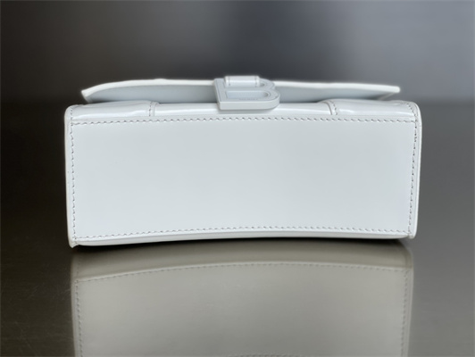 Women’s Hourglass XS Handbag Shiny Box Calfskin In White