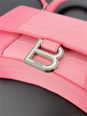 Women’s Hourglass XS Handbag Crocodile Embossed In Gradient Pink-Silver