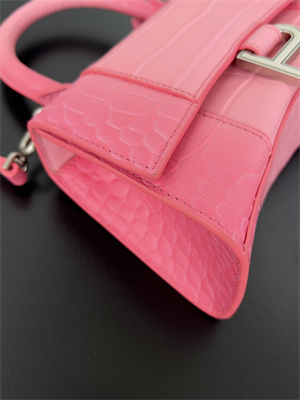 Women’s Hourglass XS Handbag Crocodile Embossed In Gradient Pink-Silver