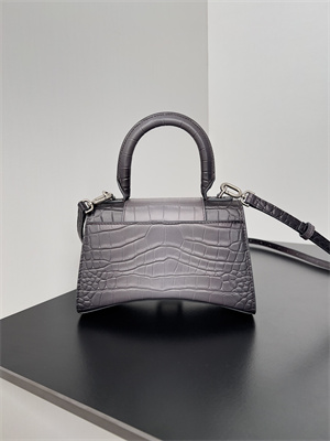 Women’s Hourglass XS Handbag Crocodile Embossed In Gradient Grey-Silver
