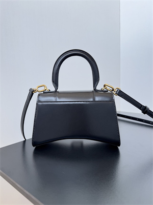 Women’s Hourglass XS Handbag Shiny Box Calfskin In Black-Gold