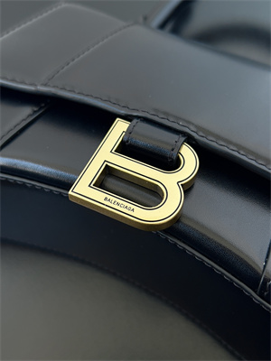 Women’s Hourglass XS Handbag Shiny Box Calfskin In Black-Gold