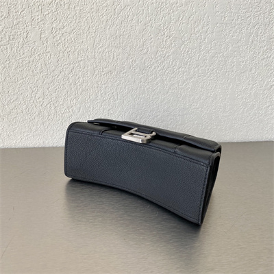 Women’s Hourglass XS Handbag Grained Calfskin In Black-Silver