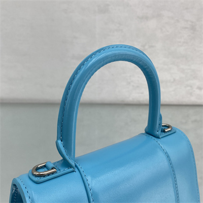 Women’s Hourglass XS Handbag Shiny Box Calfskin In Blue