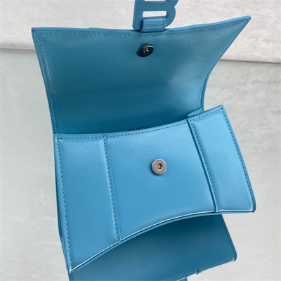 Women’s Hourglass XS Handbag Shiny Box Calfskin In Blue