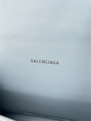 Women’s Hourglass XS Handbag Crocodile Embossed In Lt Blue-Silver