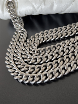 Women’s CRUSH Medium Chain Bag Quilted In White Crushed Calfskin