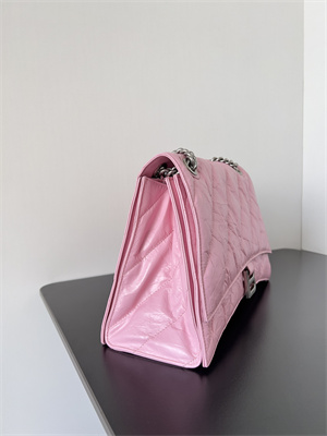 Women’s CRUSH Medium Chain Bag Quilted In Pink Crushed Calfskin