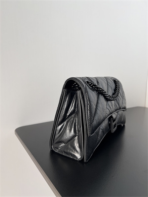 Women’s CRUSH Small Chain Bag Quilted In Black Crushed Calfskin
