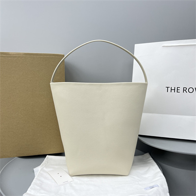 The Row Park N/S Large Tote Bag Grained Calfskin White Color