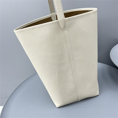 The Row Park N/S Large Tote Bag Grained Calfskin White Color