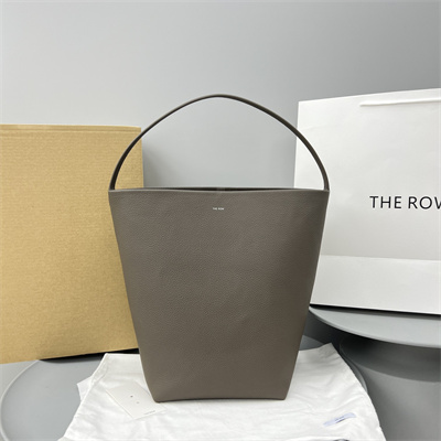The Row Park N/S Large Tote Bag Grained Calfskin Taupe Color